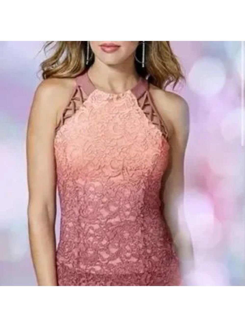 M • Venus • Glitter Ombre Lace Overlay Top